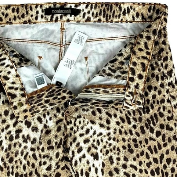 RESERVED DM FOR INTEREST 🐆🐆🐆Roberto Cavalli Animal Print Skinny Jeans Leopard - Picture 7 of 11